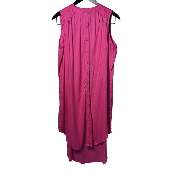 Beaches & Boho Womens M Sleeveless Button-Down Dress Floral Embroidery Coastal - Picture 2 of 6